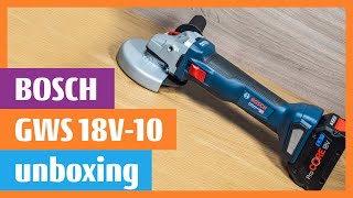 Bosch GWS 18V10 Professional Cordless Angle Grinder brushless motor power equal to a 1000 W [upl. by Lydon]