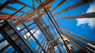 Mounting the final section of the turret roof [upl. by Marelya]