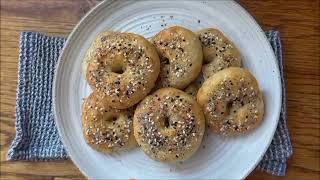 Fluffy Homemade Bagels  2 INGREDIENT Recipe [upl. by Anomar]