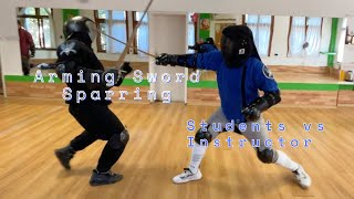 Arming sword sparring with my students [upl. by Ardy111]