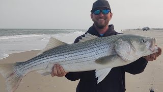 Surf Fishing Assateague Island  Striper [upl. by Airdnahc]