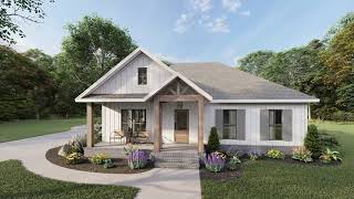 MODERN FARMHOUSE PLAN 04100240 WITH INTERIOR [upl. by Isolde]