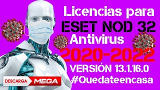 CLAVES SERIALES y LICENCIAS HASTA EL 2021 para ESET NOD 32 Antivirus [upl. by Lebaron]