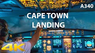 AIR FRANCE A340 LANDING AT CAPE TOWN IN 4K WITH ATC [upl. by Nnayelsel987]