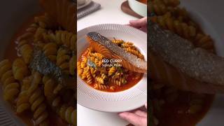 Red Curry Salmon PastaSalmon Pasta Recipe shorts ytshorts recipe [upl. by Ahsinam529]