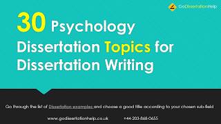 30 Psychology Dissertation Topics for Dissertation Writing [upl. by Henrique]