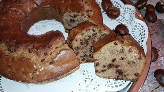 TORTA DI CASTAGNE CON GOCCE DI CIOCCOLATO dolce senza glutine  senza burro e senza olio [upl. by Nonnerb853]