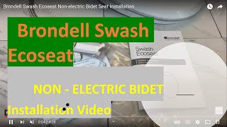 Brondell Swash Ecoseat Nonelectric Bidet Seat Installation [upl. by Liggitt961]