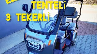 SAM ELEKTİRİKLİ MOTOR NASIL  3 TEKERLİ TENTELİ  MENZİL KONFOR VE ÖZELLİKLERİ NASIL [upl. by Alliscirp605]