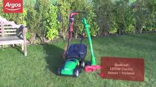 Qualcast Electric 1200W Lawnmower and 250W Grass Trimmer Argos Review [upl. by Quartis]