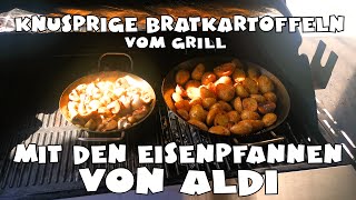 ALDI BBQ Eisenpfannen Set  knusprige Bratkartoffeln [upl. by Yanarp]