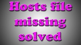 How to get missing hosts file any windows version [upl. by Peggy727]