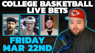 College Basketball Bets Live Friday March 22  Kyle Kirms Picks amp Predictions  The Sauce Network [upl. by Keyek376]