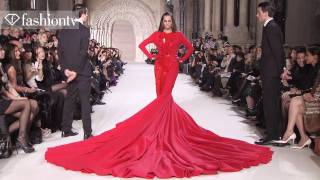 Yasmin Le Bon in 110Pound Gown at Stephane Rolland Show  Paris Couture Spring 2012  FashionTV FTV [upl. by Leugimesoj28]