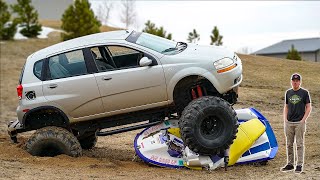 Monster Car runs over Jet Ski Testing our new mud truck [upl. by Anabella]