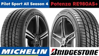 Michelin Pilot Sport All Season 4 vs Bridgestone Potenza RE980AS [upl. by Seth]