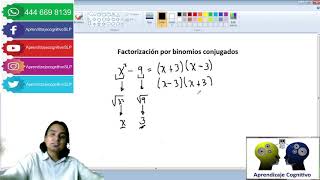 Factorización con binomios conjugados [upl. by Codd]