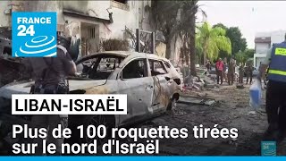 Plus de 100 roquettes tirées dans le nord dIsraël depuis le Liban • FRANCE 24 [upl. by Goles929]