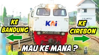 DISINILAH TEMPAT BERTEMU DAN BERPISAH KERETA API YANG KE BANDUNG DAN KE CIREBON [upl. by Pierce]