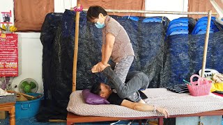 I got a Intense THAI HAMMER amp THAI MASSAGE at a Thai Temple in Thailand [upl. by Estell]