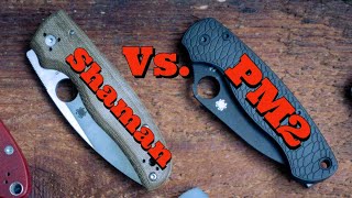 Only One Can Stay  Spyderco Shaman Vs PM2 [upl. by Akem]