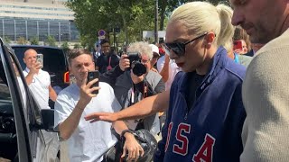 Lady Gaga leaves Bercy Arena after attending Biles Olympic return  AFP [upl. by Joceline]