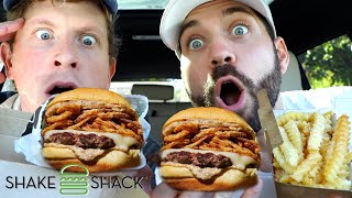 BLACK TRUFFLE BURGER TASTE TEST from SHAKE SHACK with MATT KING [upl. by Vinna259]