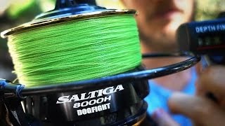 Spooling a Daiwa Saltiga Dogfight 8000H with 51kg WFT Line [upl. by Hui]