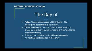 Instant Decision Day IDD information session for the Class of 2025 [upl. by Nalyt83]