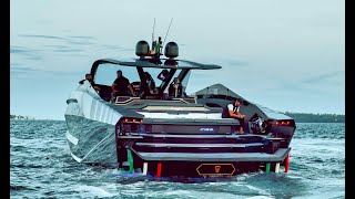 RACING LAMBORGHINI 63 SPEEDBOAT 4000 HP  TECNOMAR FULL SPEED ADRENALINE RUSH  LAMBORGHINI MIAMI [upl. by Henke954]