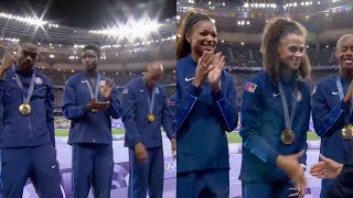 USA Mens amp Womens 4x400m Relay Final Olympic Paris 2024 USA Team Gold Medal with Olympic Record [upl. by Eentruok842]