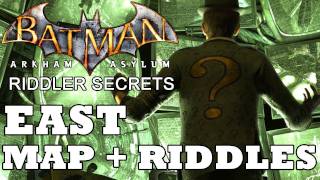 Batman Arkham Asylum East Secret Map Location and Riddle Solutions [upl. by Martynne]