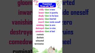 prepositional phrase with quotdownquot and their equivalents phrases prepositions englishlearning [upl. by Eraste]