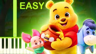 PLAYDATE WITH WINNIE THE POOH THEME  EASY Piano Tutorial [upl. by Lanti848]