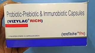 Vizylac rich capsulesProbioticprebiotic ampImmunobioticusesDosescompositionside effect in Hindi [upl. by Melva]