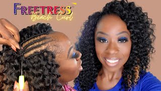 How to Crochet FREETRESS Beach Curl  Invisible Part amp Braiding Pattern [upl. by Garber602]