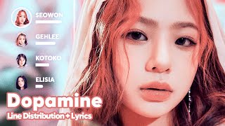 UNIS  Dopamine UNIS Ver Line Distribution  Lyrics Karaoke PATREON REQUESTED [upl. by Litnahc]