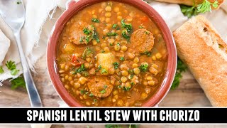 Spanish Lentil Stew with Chorizo  One of Spain´s Most LEGENDARY Recipes [upl. by Copp953]