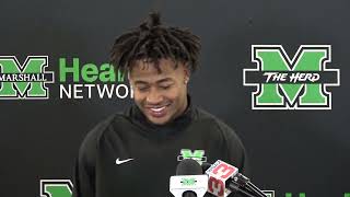 Marshall Football Player PostGame Interviews Arkansas State [upl. by Roselba]