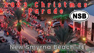 Aerial Views of the New Smyrna Beach Christmas Parade 2023 [upl. by Atinnek406]