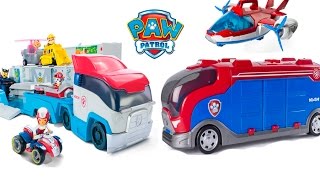 Paw Patrol Giant Toys Mission Cruiser Paw Patroller Air Patroller Rocky Repair Kart Transformers [upl. by Lumbard]