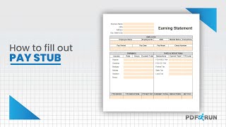 How to Make and Fill Out a Pay Stub or Pay Slip Online  PDFRun [upl. by Meraree]