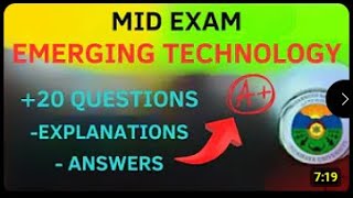 FRESHMAN Emerging Technology FINAL EXAM QUESTIONS  Emerging Technology Mid Exam [upl. by Manya]