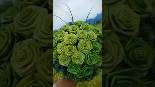 rose coconut leaf manipulation creative diy yt ytshortsindia [upl. by Yahsram]