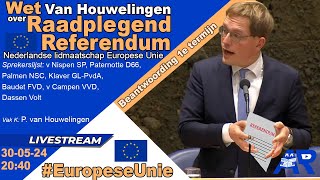 Terugkijken Voorstel Wet Van Houwelingen over Referendum EUlidmaatschap Nederland  Tweede Kamer [upl. by Shem]