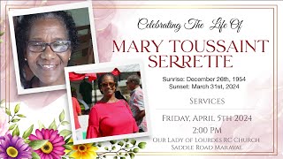 The Funeral Service of Mary Toussaint Serrette [upl. by Theda259]