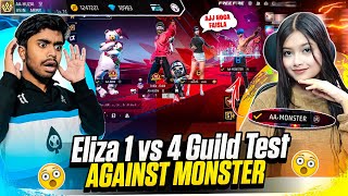 India Top 1 Guild Test 😱 Eliza 1 vs 4 Guild Test Against Monster Gone Wrong 😂  Garena Free Fire [upl. by Uel]