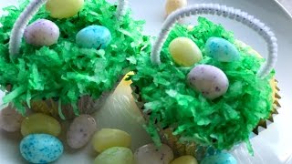 Easter Basket Cupcakes  Easy Easter Dessert you can make with Kids [upl. by Miko]