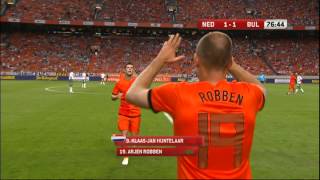 Robben lost Huntelaar af tegen Bulgarije [upl. by Sholley]