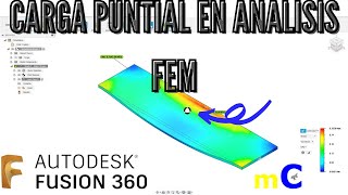 Análisis de Elemento Finito simplificación con Carga Puntual Fusion 360 Curso de Simulación [upl. by Blackman]